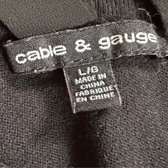 Cable & Gauge Black Crisscross Back Sweater Large - Picture 6 of 12